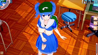 Nitori Kawashiro Boobs Rubbed Intensely in Hentai