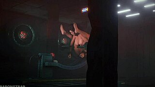 lara croft gets bound in the orgasm machine for some wild cartoon fun