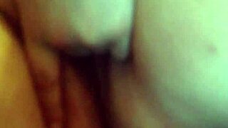 Intriguing overweight woman engages in playful activity with unique challenges