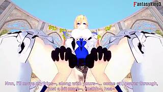 Bianka Ataegina rides Durandal in a blonde POV hentai scene