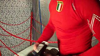 Juggy wrestles for cash, feeling the thrill of potential sex!