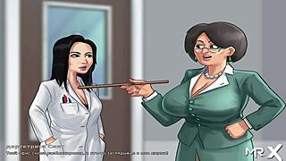 summertimesaga babe dives deep in anime hentai throat action