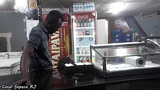 We closed the bar to try a new fetish in unusual places - we had fun on the counter