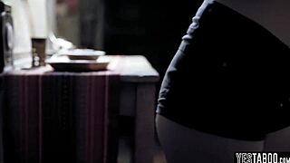 She's a teen pornstar getting roughly fucked from behind while on the phone, bent over in doggystyle.