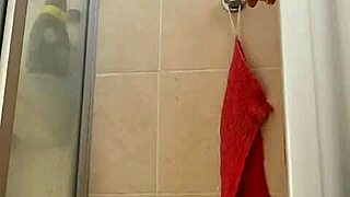 Hidden camera catches my neighbor Karol Smith bathing in the shower outside