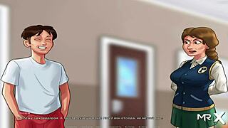 summertimesaga babe dives deep in anime hentai throat action