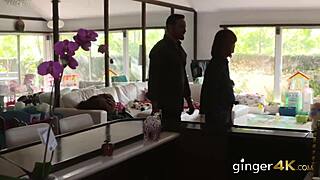 Naughty redhead teen gets drilled hard by random guy's big cock