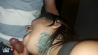 Fat BBW babe gets blowjob and doggystyle orgasm at club