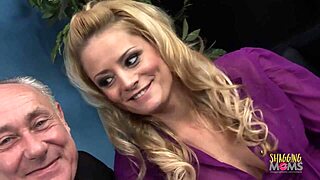 dolled up blonde arrives for casting, then gets fucked by two older men in a threesome