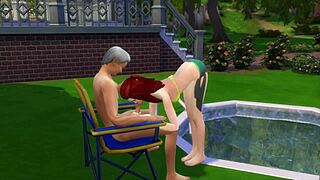 Pervert fucks tenant's ass in pool! 😈
