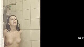 horny teen in shower fingering herself to orgasm in naughty compilation