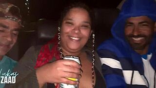 wild street antics! naughty girls strip naked in 24h market with crowds watching, quickie orgy pov style!