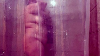 Hidden Camera Catches BBW Masturbating in Wet Shower Scene!