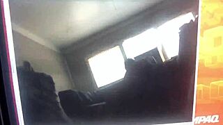 Is this young 18+ amateur riding hairy cock on sofa?