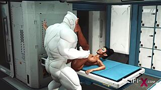 a hot black girl in cartoon needs help