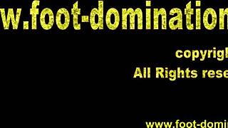 Point Of View Of Feet Stomping And Toes Being Licked In A Domination Session