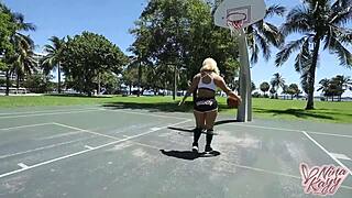 nina kayy, that blonde with big ass, bends over on sofa to take big black cock 😍