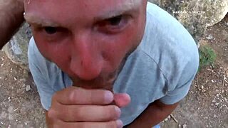 Gay Cruising Leads to Public Blowjobs and Cumshots Outdoors Featuring Vadim Romanov and Strangers