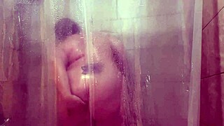 Hidden Camera Catches BBW Masturbating in Wet Shower Scene!