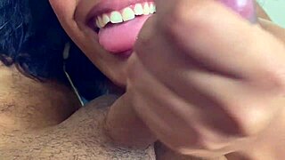 brazilian girl sucks cock until he cums hard