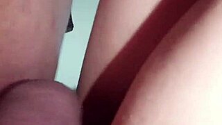 she rubs the dick on her pussy until he fucks her and cums.