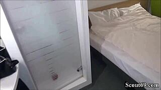 Skinny German teen seduced into hotel fuck with facial 😏