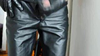 Jerking In Leather Pants