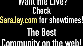 Sara Jay Takes John E's Massive Long Cock Deep In Her Twat, Riding And Doggystyle For Interracial Cumshot