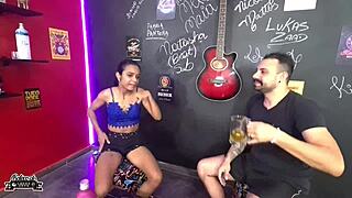 Pansexual nymphette rides hard in Lukas Zaad's bar interview scene