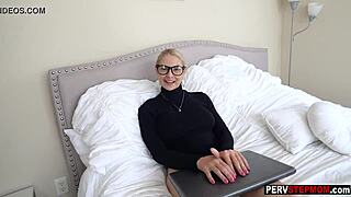 The blonde milf stepmom chats about another round