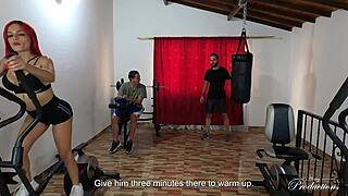 lucky guys have rough sex with new latina girl at gym
