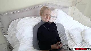 The blonde milf stepmom chats about another round