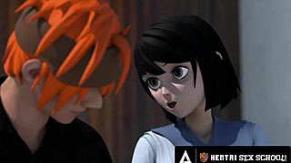 hentai students fuck in public and scissor lesbians in private locker room