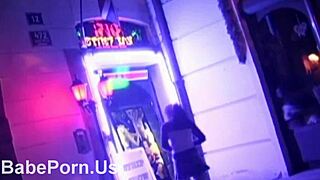 Busty femdom contrasts whipping with pegging tied slave roughly