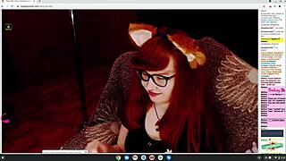 Little cosplay fox plays on webcam for tips.