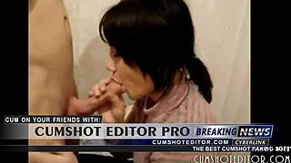 Young Brunette Amateur Handles Cock On Webcam