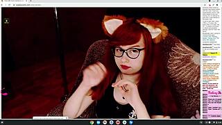 Anime babe in costume teases viewers on webcam