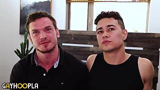 Small guy faces huge cock in raw bareback action.