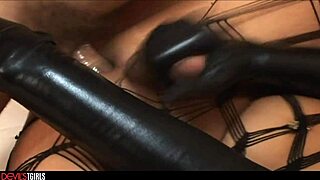 Trans Khloe Hart Pleases Hard Cock In Fishnet Stockings