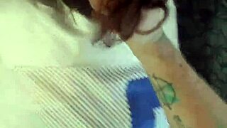 petite brunette wife bent over wearing my jersey