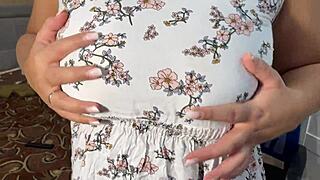 Stepmom's Big Tits Get Wet Watching Tv