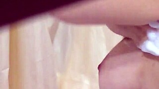 this girl with big tits and ass getting washed in the garage 😍