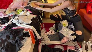 Hot fit student shows panties and lingerie