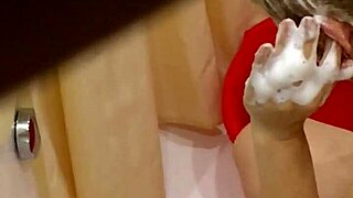 this girl with big tits and ass getting washed in the garage 😍