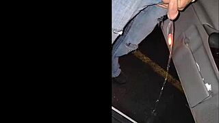 Nearly busted peeing in public by security guards. What a close call!