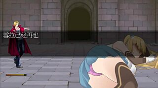 in this hentai, the blonde teen gets creampied in missionary by the excited guy after magic shrinks her.