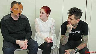 bound whore deepthroats and gets toyed in anal bondage session