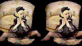 I love watching rebeka black in cosplay using a dildo for masturbation in 3dvr from bravo models media