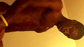 Ebony babe with huge ass rides massive black cock passionately