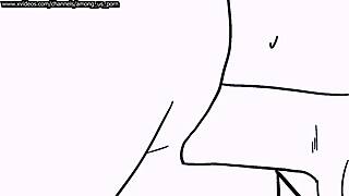 Black and white animated gay story featuring colombian twink in bareback scene part 2